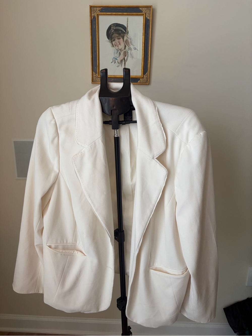 Lane Bryant Cream Structured Blazer Plus Size 26 Open Front Lined Jacket